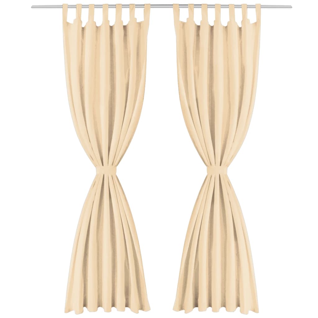 Vidaxl Micro-satin rideaux avec boucles 140x175 cm beige 2 pcs