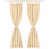 Vidaxl Micro-satin rideaux avec boucles 140x175 cm beige 2 pcs