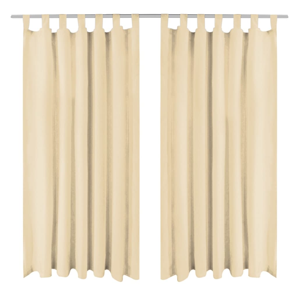 Vidaxl Micro-satin rideaux avec boucles 140x245 cm beige 2 pcs