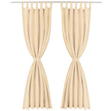 Vidaxl Micro-satin rideaux avec boucles 140x245 cm beige 2 pcs