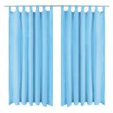 Vidaxl Micro-satin Rideaux avec boucles 140x225 cm turquoise 2 STS