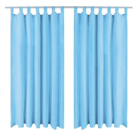 Vidaxl Micro-satin Rideaux avec boucles 140x225 cm turquoise 2 STS