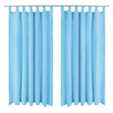Vidaxl Micro-satin Rideaux avec boucles 140x225 cm turquoise 2 STS