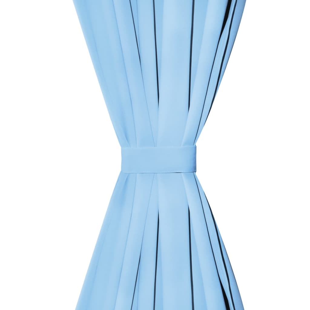 Vidaxl Micro-satin Rideaux avec boucles 140x225 cm turquoise 2 STS