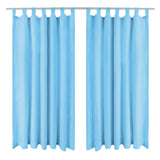 Vidaxl Micro-satin rideaux avec boucles 140x245 cm turquoise 2 sts