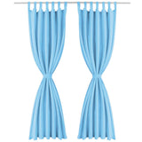 Vidaxl Micro-satin rideaux avec boucles 140x245 cm turquoise 2 sts