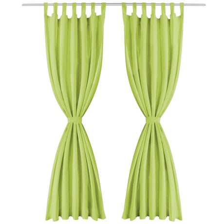 Vidaxl Micro-satin rideaux avec boucles 140x225 cm vert 2 sts