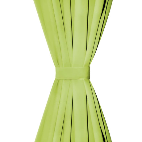 Vidaxl Micro-satin rideaux avec boucles 140x225 cm vert 2 sts