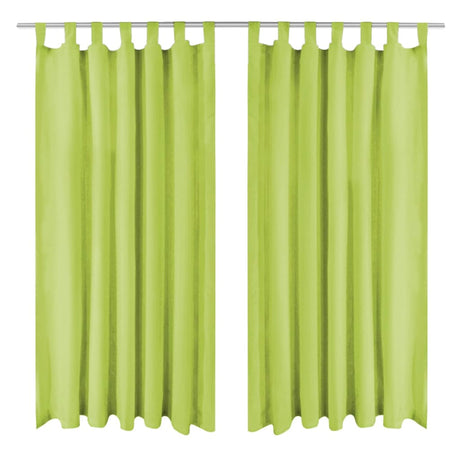 Vidaxl Micro-satin rideaux avec boucles 140x245 cm vert 2 sts