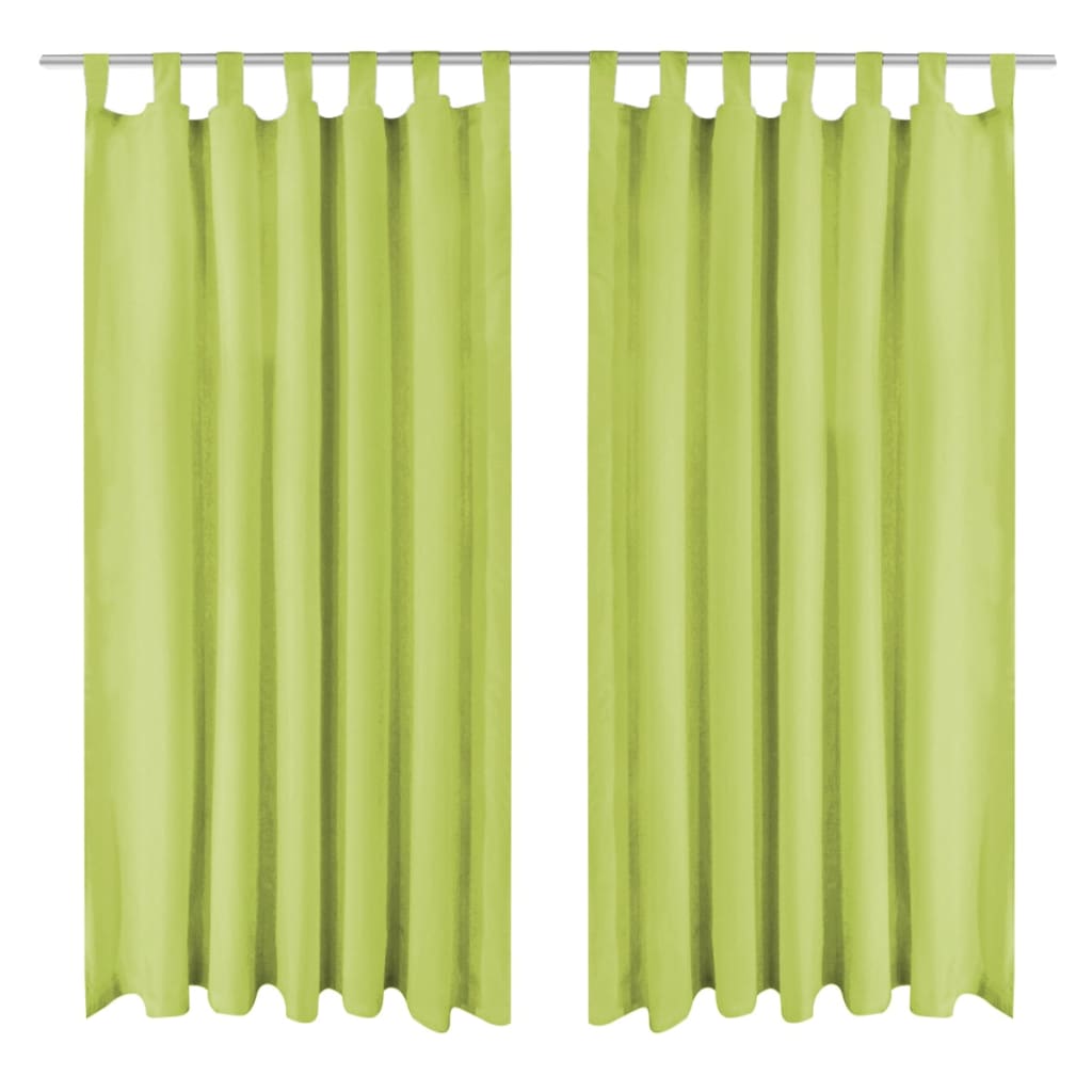Vidaxl Micro-satin rideaux avec boucles 140x245 cm vert 2 sts