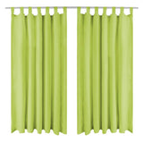 Vidaxl Micro-satin rideaux avec boucles 140x245 cm vert 2 sts