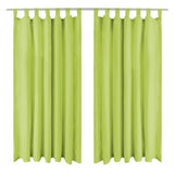 Vidaxl Micro-Satin Curtains with loops 140x245 cm green 2 sts