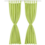 Vidaxl Micro-satin rideaux avec boucles 140x245 cm vert 2 sts