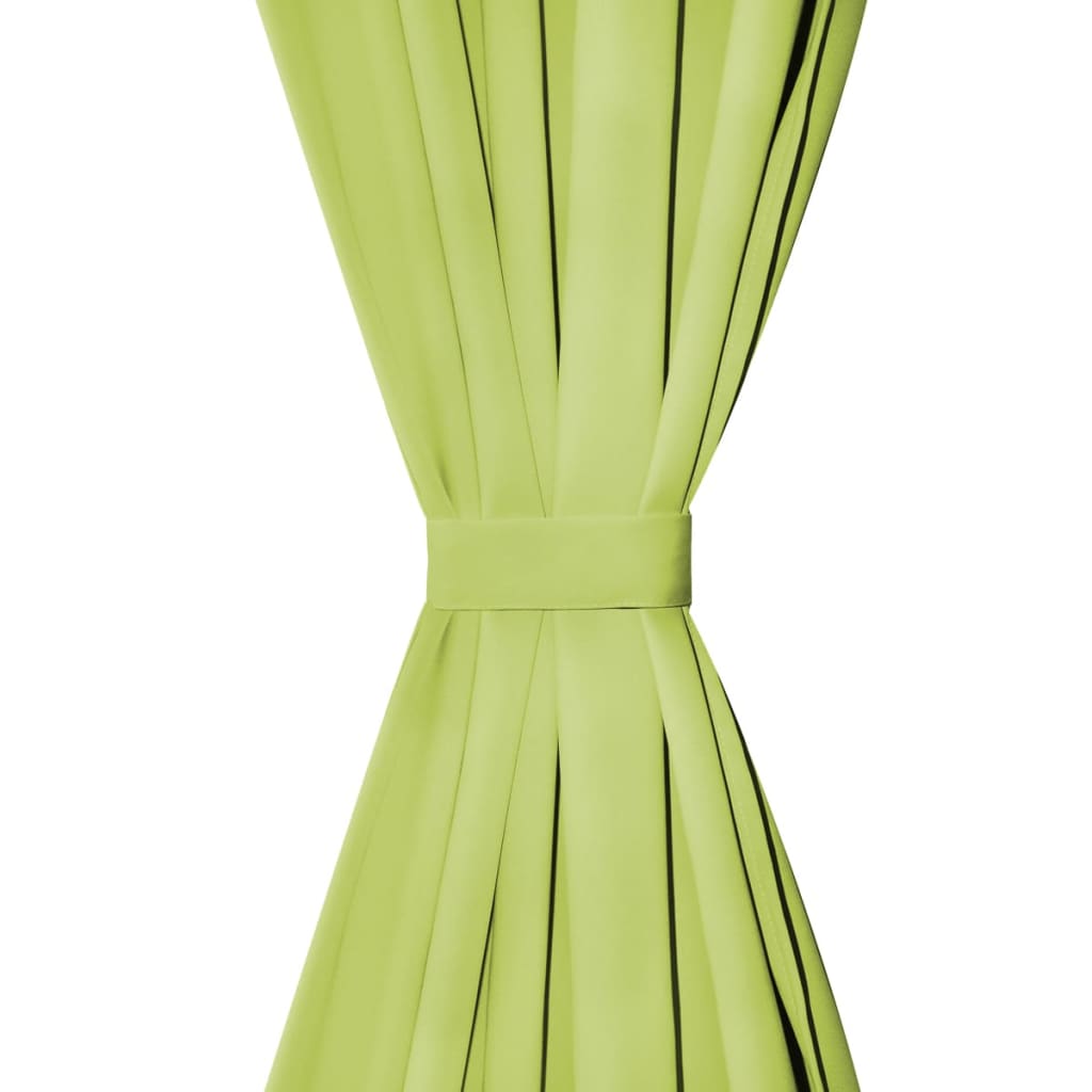 Vidaxl Micro-Satin Curtains with loops 140x245 cm green 2 sts