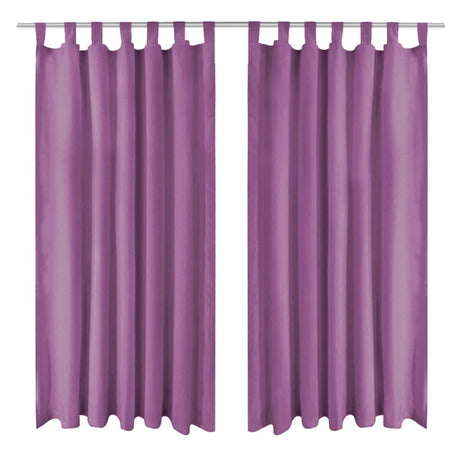 Vidaxl Micro-satin rideaux avec boucles 140x175 cm Lila 2 Sts