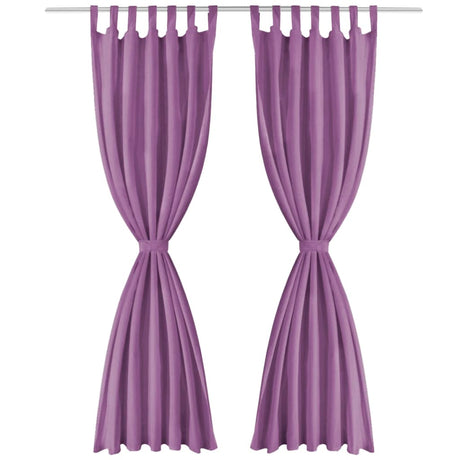 Vidaxl Micro-satin rideaux avec boucles 140x175 cm Lila 2 Sts