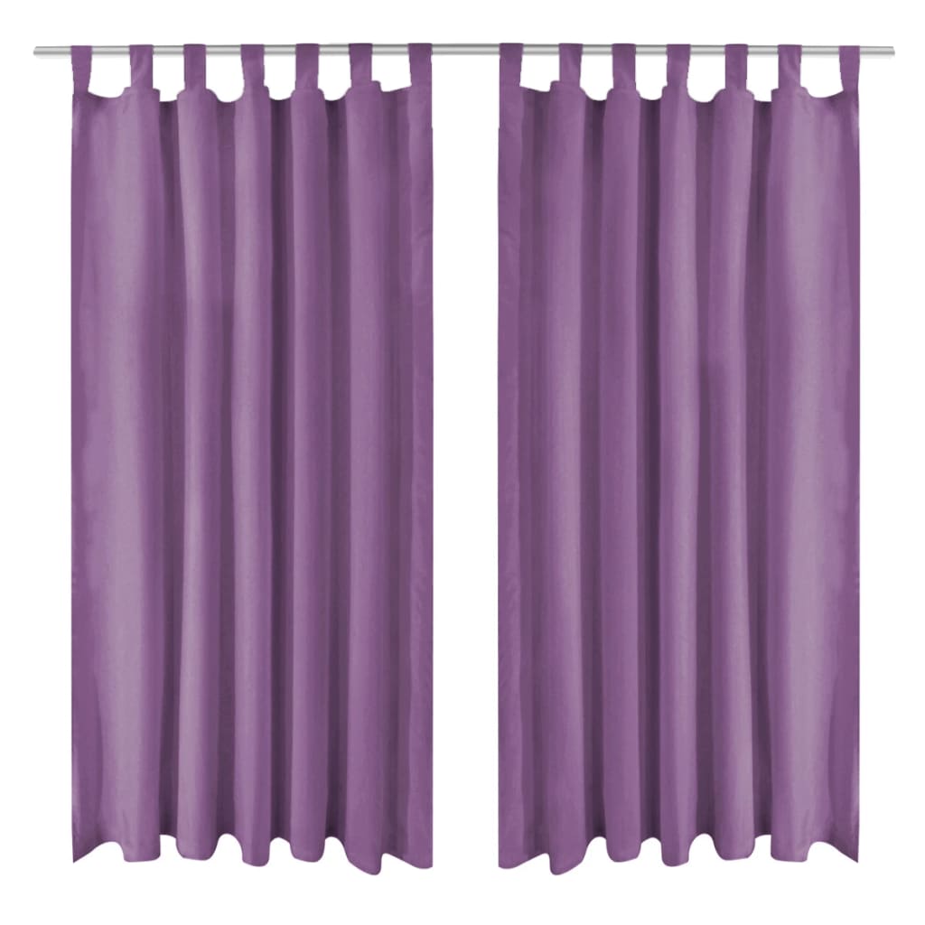 Vidaxl Micro-satin rideaux avec boucles 140x225 cm lila 2 sts