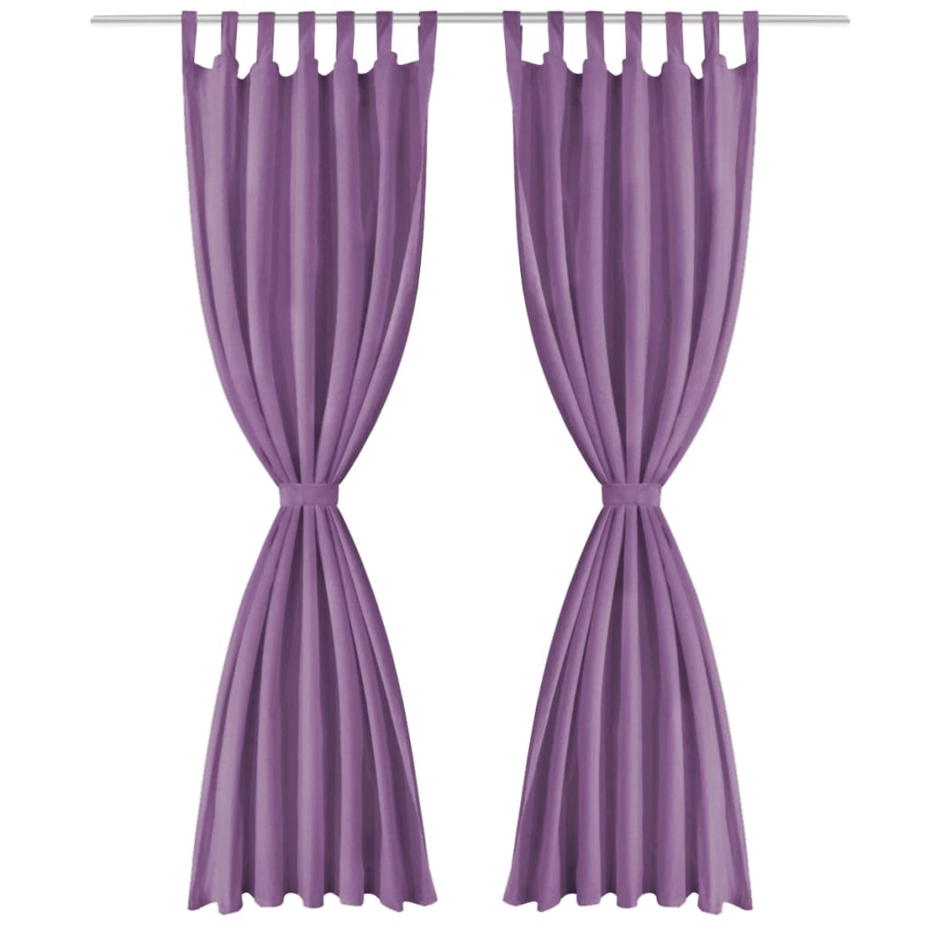 Vidaxl Micro-satin rideaux avec boucles 140x225 cm lila 2 sts