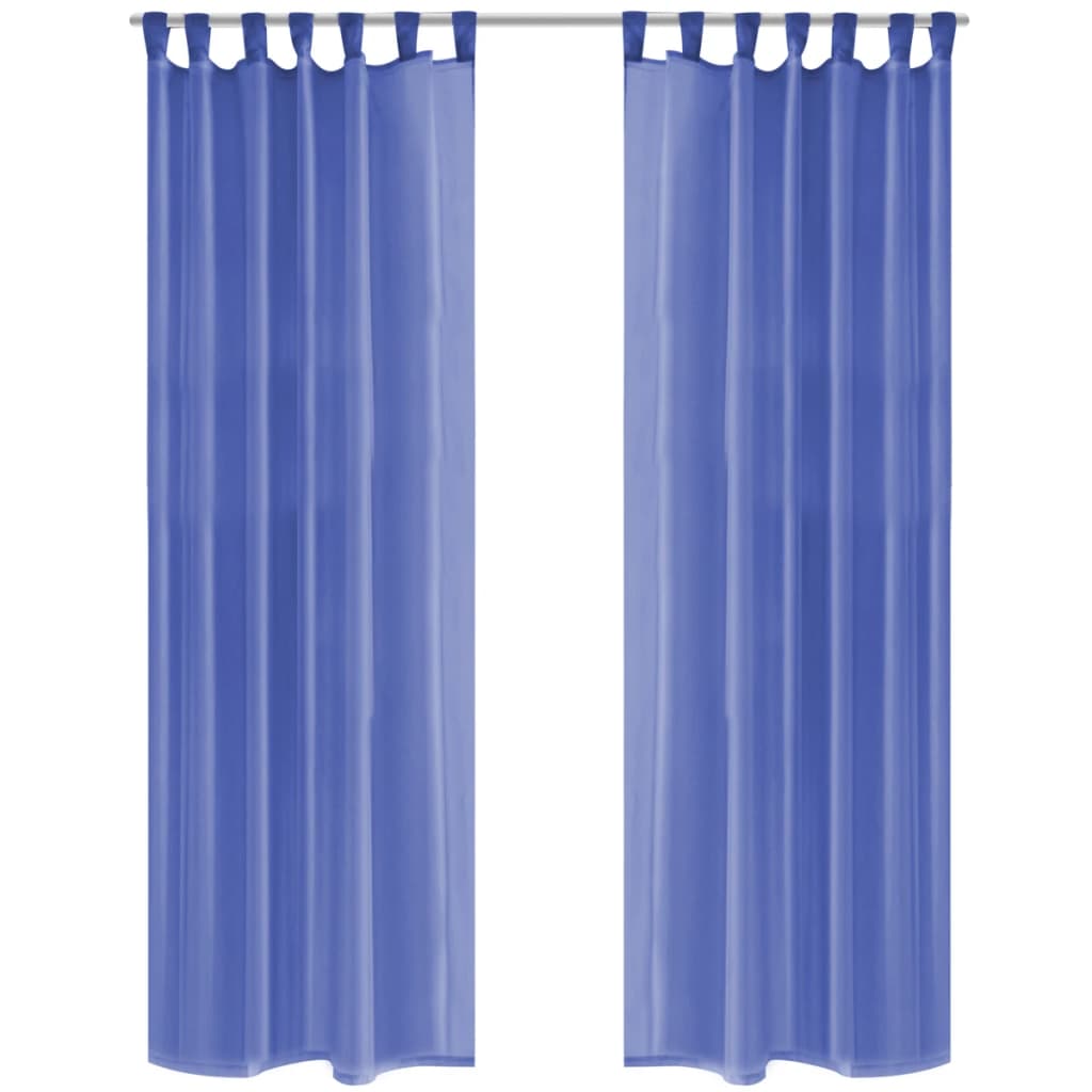 Vidaxl rideaux voile 140x175 cm bleu royal