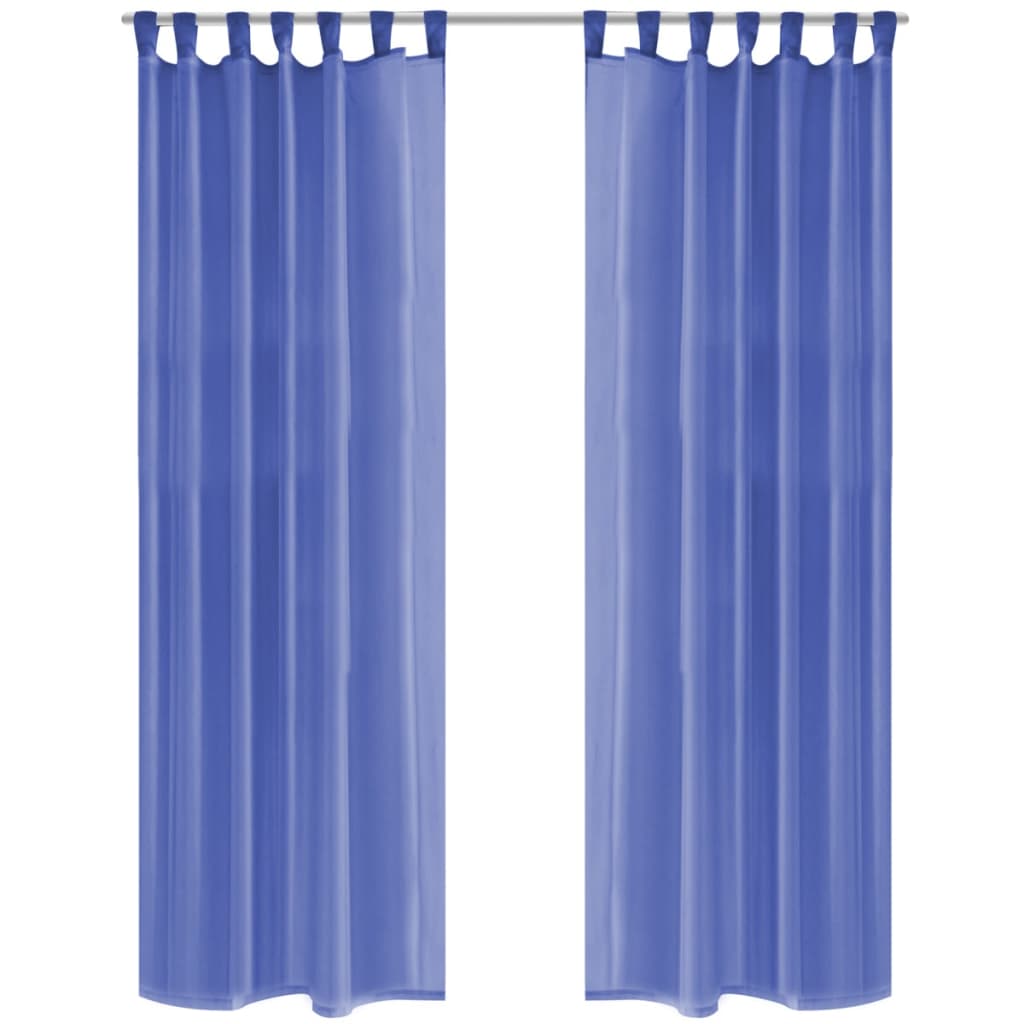 Vidaxl gardiner Voile 140x225 cm King Blue 2 PCS