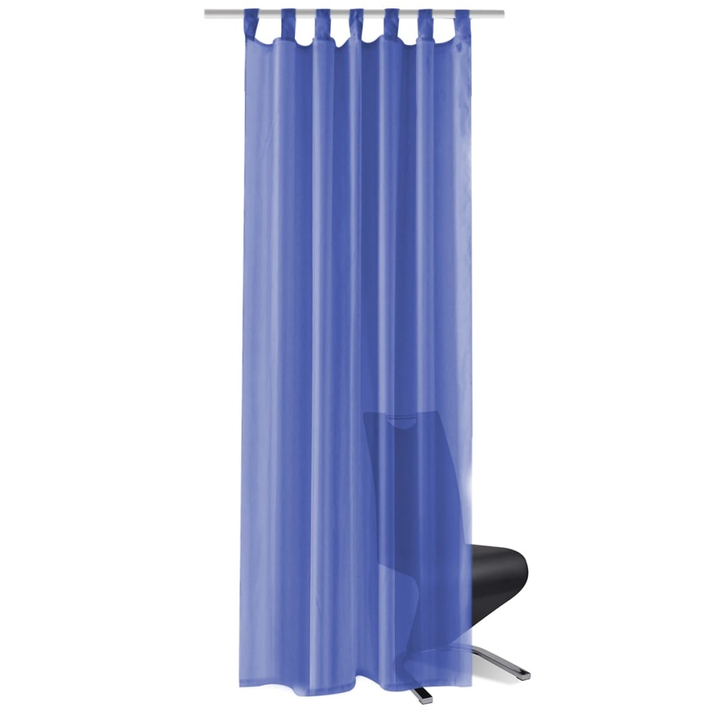 Vidaxl gardiner Voile 140x225 cm King Blue 2 PCS