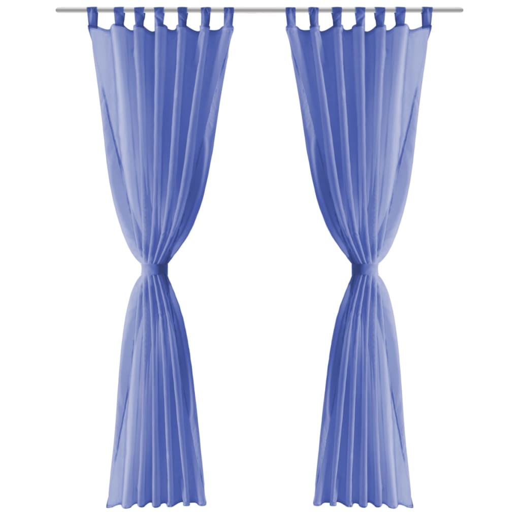 Vidaxl rideaux voile 140x225 cm King Blue 2 PCS