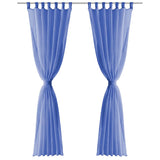 Vidaxl rideaux voile 140x225 cm King Blue 2 PCS