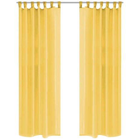 Vidaxl rideaux voile 140x175 cm jaune 2 sts