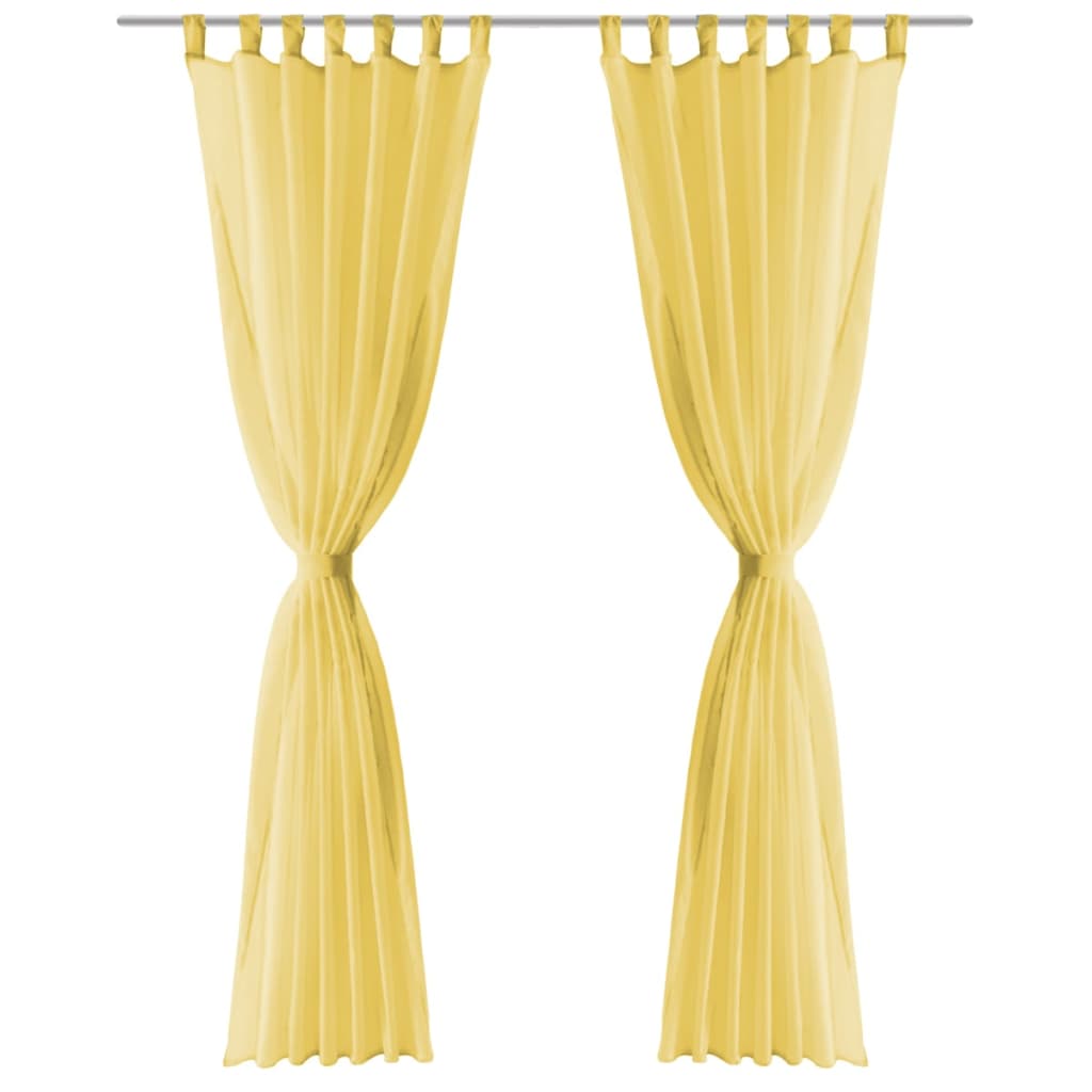 Vidaxl rideaux voile 140x175 cm jaune 2 sts