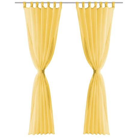 Vidaxl rideaux voile 140x175 cm jaune 2 sts