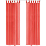 Vidaxl rideaux voile 140x225 cm rouge 2 pcs
