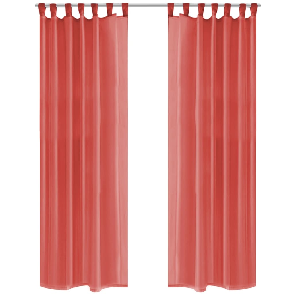 Vidaxl Curtains Voile 140x225 cm czerwone 2 szt.