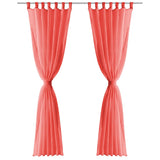Vidaxl rideaux voile 140x225 cm rouge 2 pcs