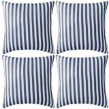 Vidaxl Coussins d'extérieur 45x45 cm Bleu marine à rayures 4 PCS