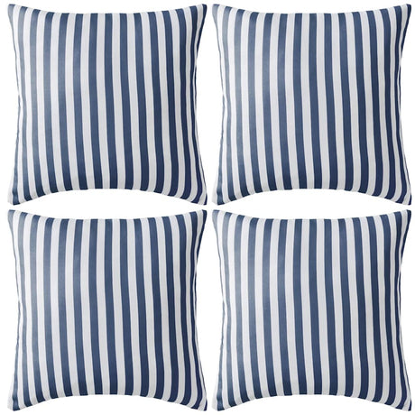 Vidaxl Coussins d'extérieur 45x45 cm Bleu marine à rayures 4 PCS