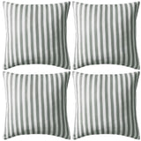 Vidaxl Coussins extérieurs 45x45 cm Gris rayé 4 PCS