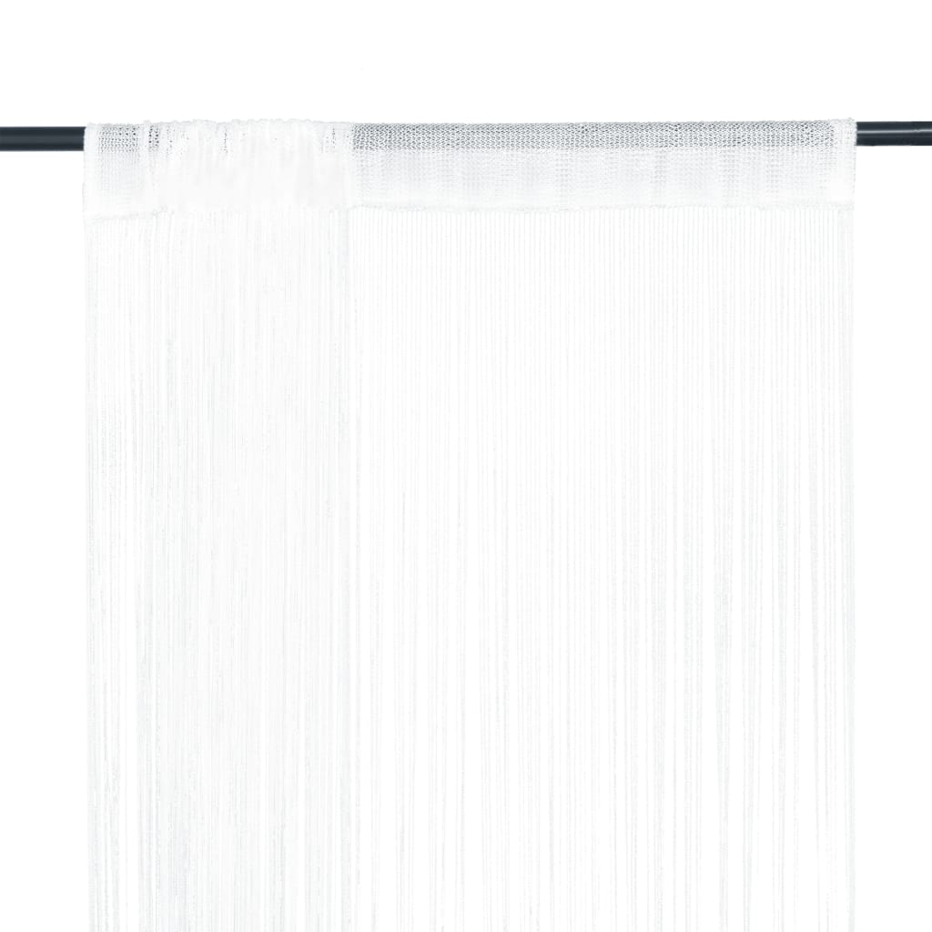 Rideaux de fil vidaxl 2 pcs 100x250 cm blancs