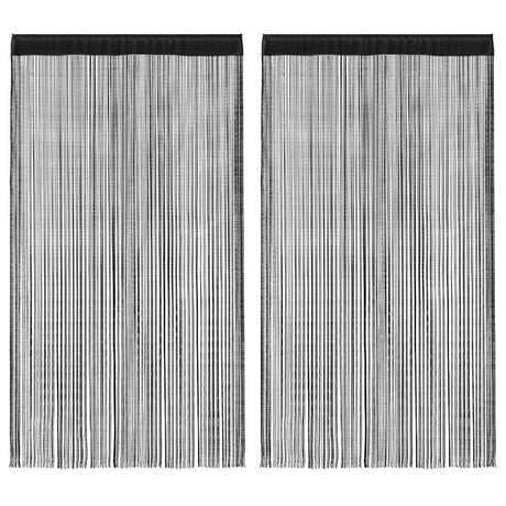Rideaux de fil vidaxl 2 st 140x250 cm noir
