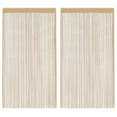 Rideaux de fil vidaxl 100x250 cm beige 2 sts