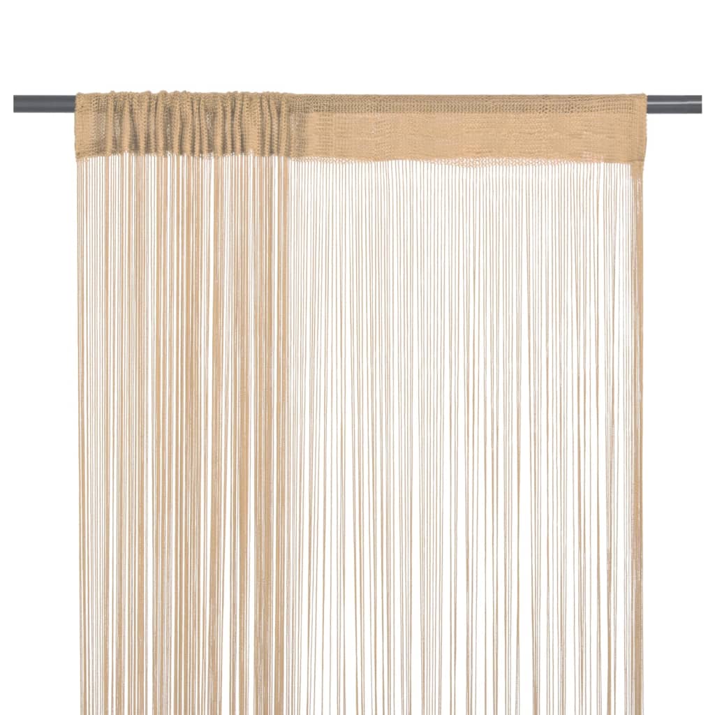 Rideaux de fil vidaxl 100x250 cm beige 2 sts