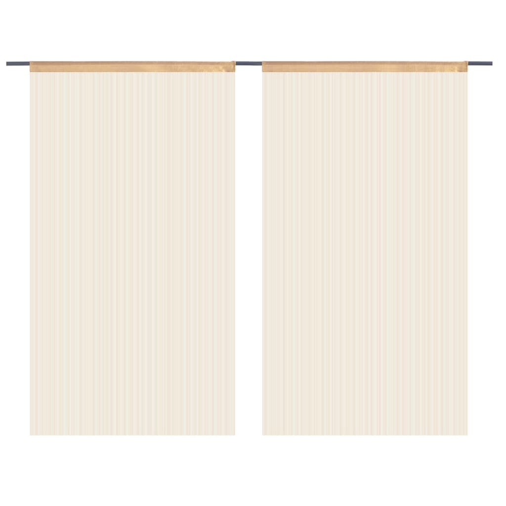 Rideaux de fil vidaxl 100x250 cm beige 2 sts