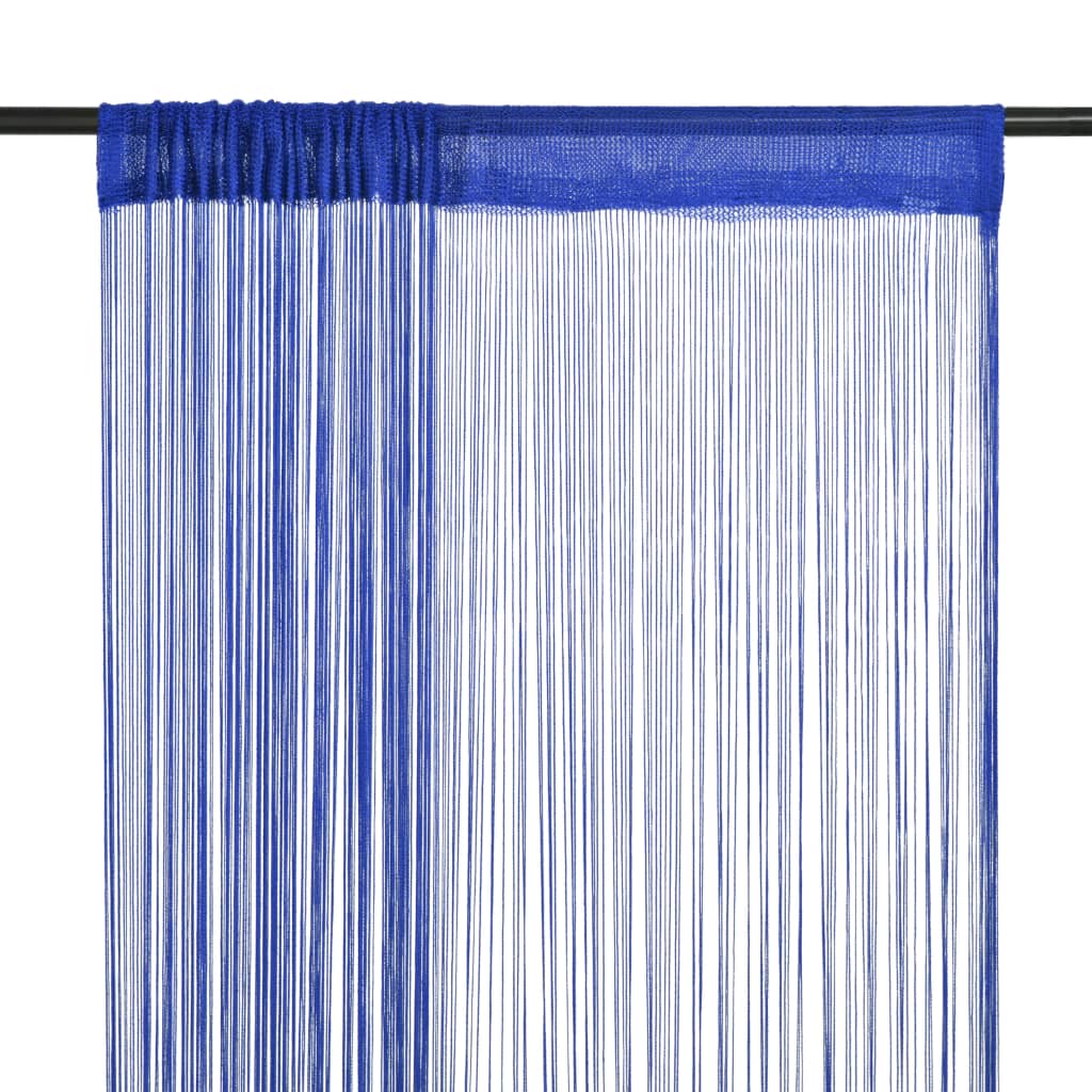 Rideaux de fil vidaxl 100x250 cm bleu 2 pcs