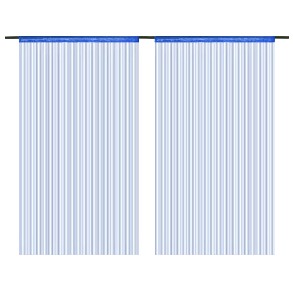 Rideaux de fil vidaxl 100x250 cm bleu 2 pcs