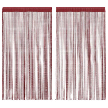 Rideaux de fil vidaxl 100x250 cm de vin rouge 2 sts