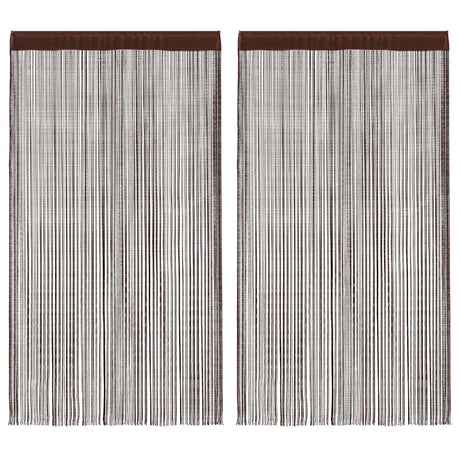 Rideaux de fil vidaxl 100x250 cm brun 2 pcs