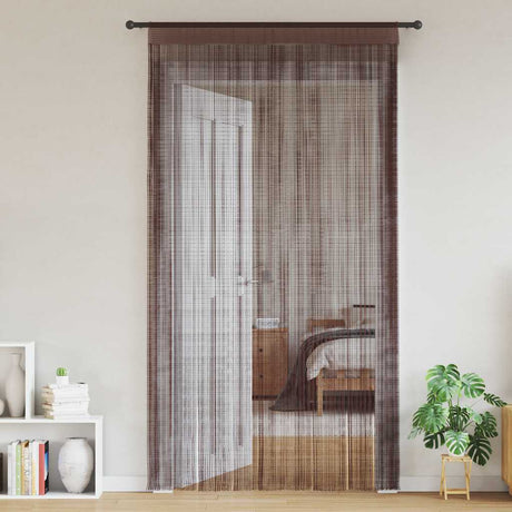 Rideaux de fil vidaxl 100x250 cm brun 2 pcs
