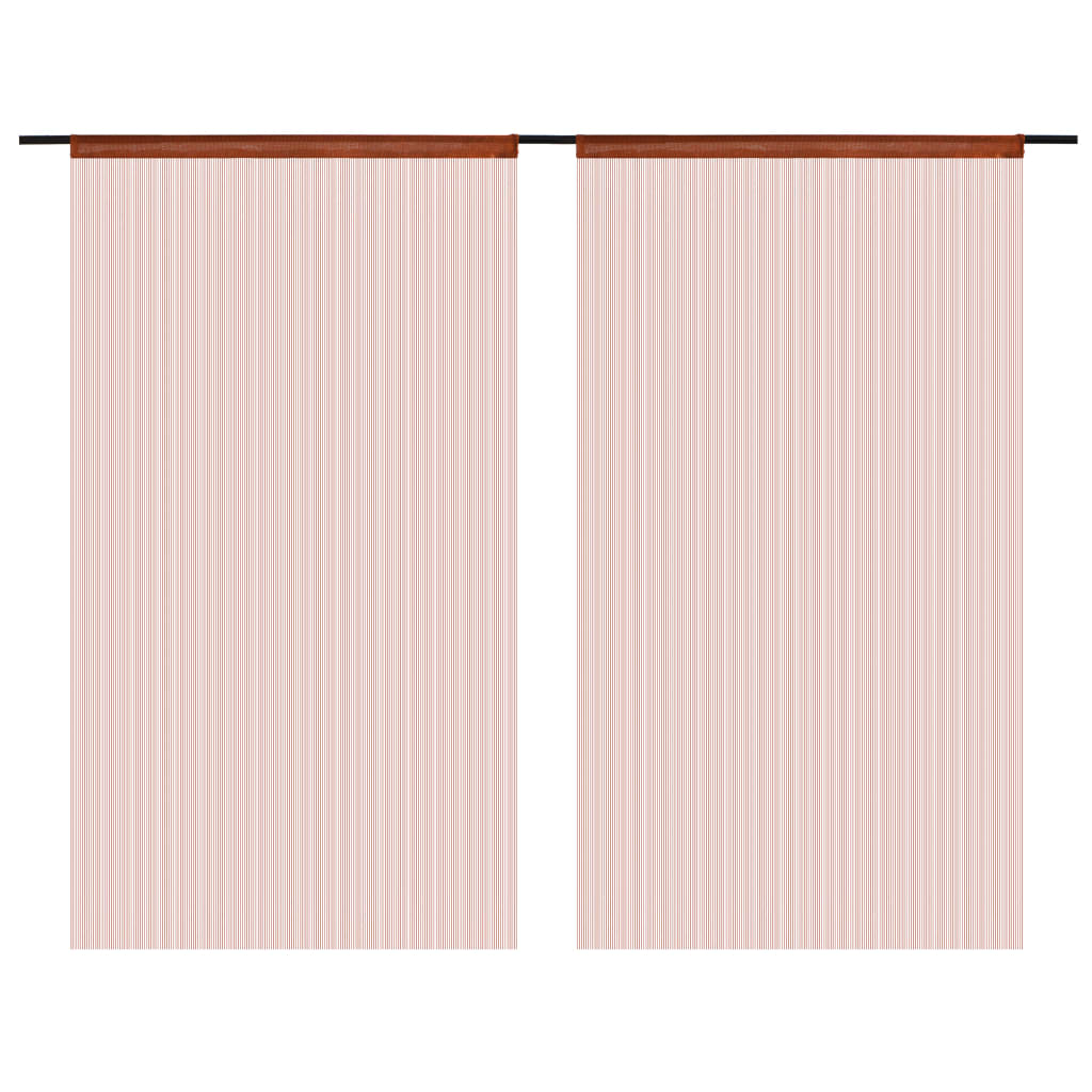 Rideaux de fil vidaxl 100x250 cm brun 2 pcs