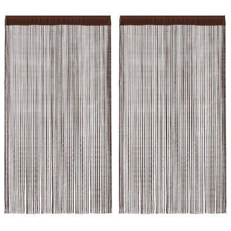 Rideaux de fil vidaxl 140x250 cm brun 2 pcs