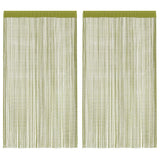 Rideaux de fil vidaxl 100x250 cm verts 2 pcs