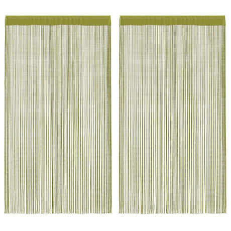 Rideaux de fil vidaxl 100x250 cm verts 2 pcs
